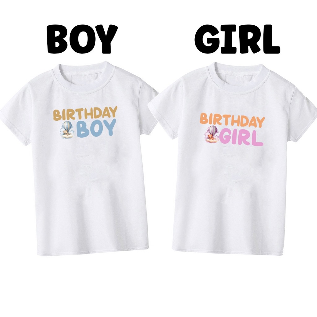 Kaos Birthday/Ulang Tahun Free Custom Tulisan BIRTHDAY BALOON AIR