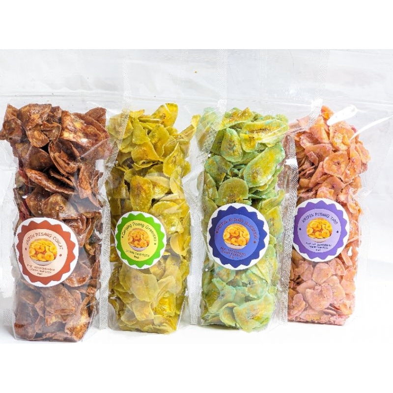 

Kripik Pisang Coklat, greentea, bleberry, taro 1 kg