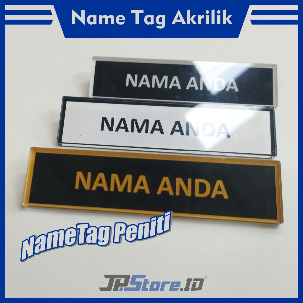 

Name Tag Custom Nama Dada / Papan Nama Dada Akrilik