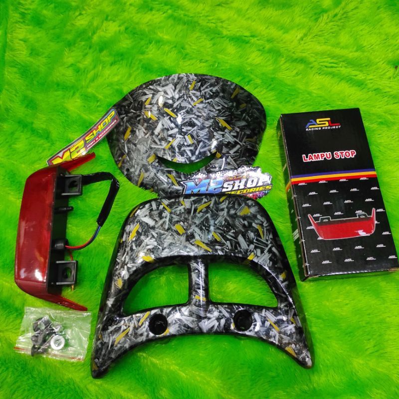 (FIZ R SET) BEGEL FIZ R VISOR FIZ R SET LAMPU FIZ R CARBON WTP CARBON FORGED