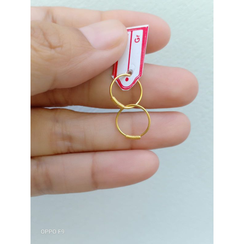 anting bayi perak lapis emas 22karat
