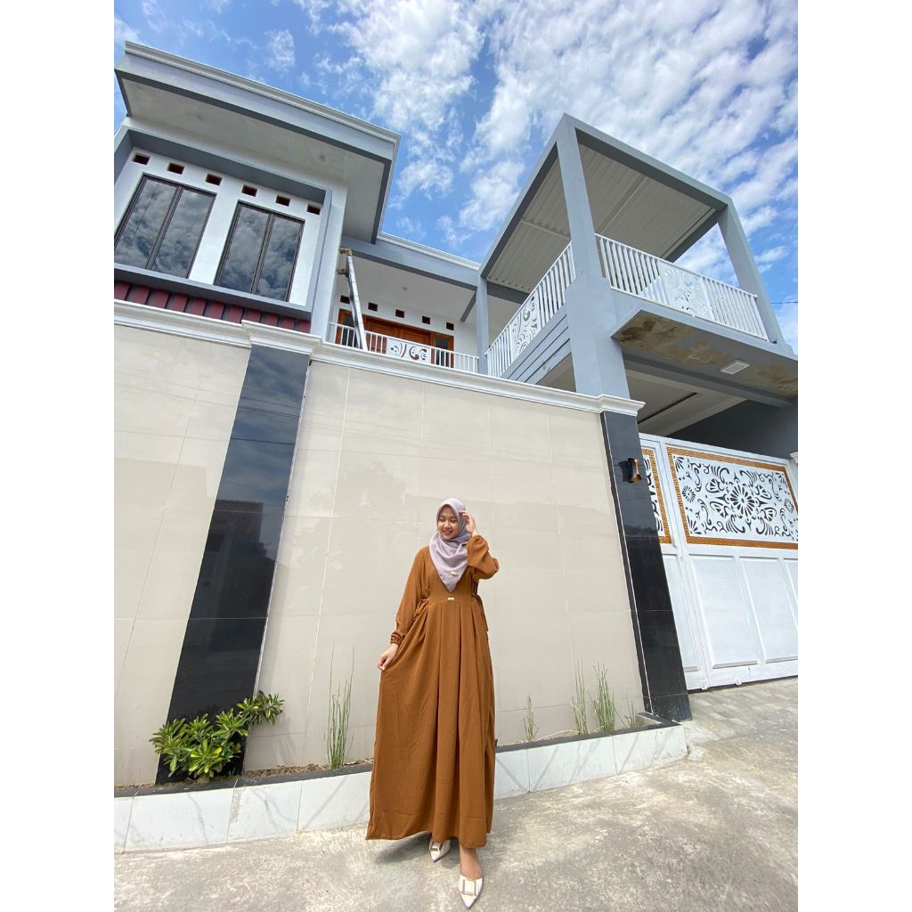 GAMIS NIKITA CRINKLE AIRFLOW TERBARU LD 110CM PB 130-BROWN