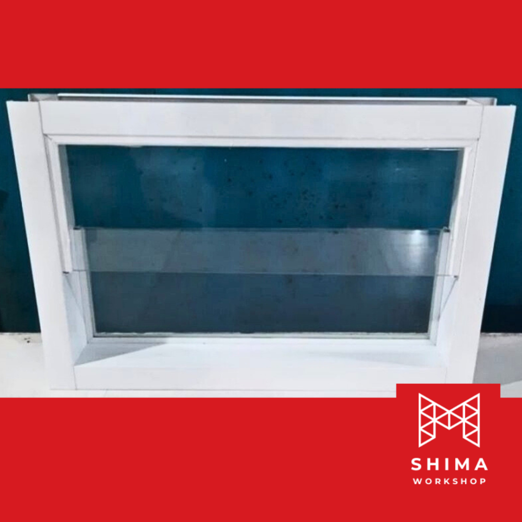 Jendela Aluminium Kaca Zig Zag  60 x 30 cm