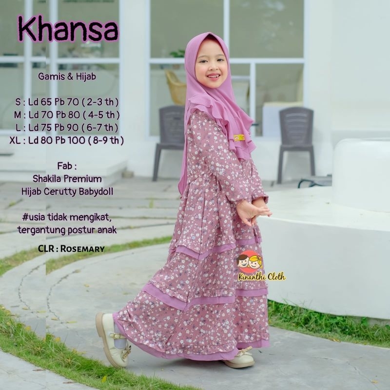New KHANSA HIJAB DRESS ANAK ORI BY KINANTI CLOTH matt SHAKILA premium HIJAB cerutty babydoll