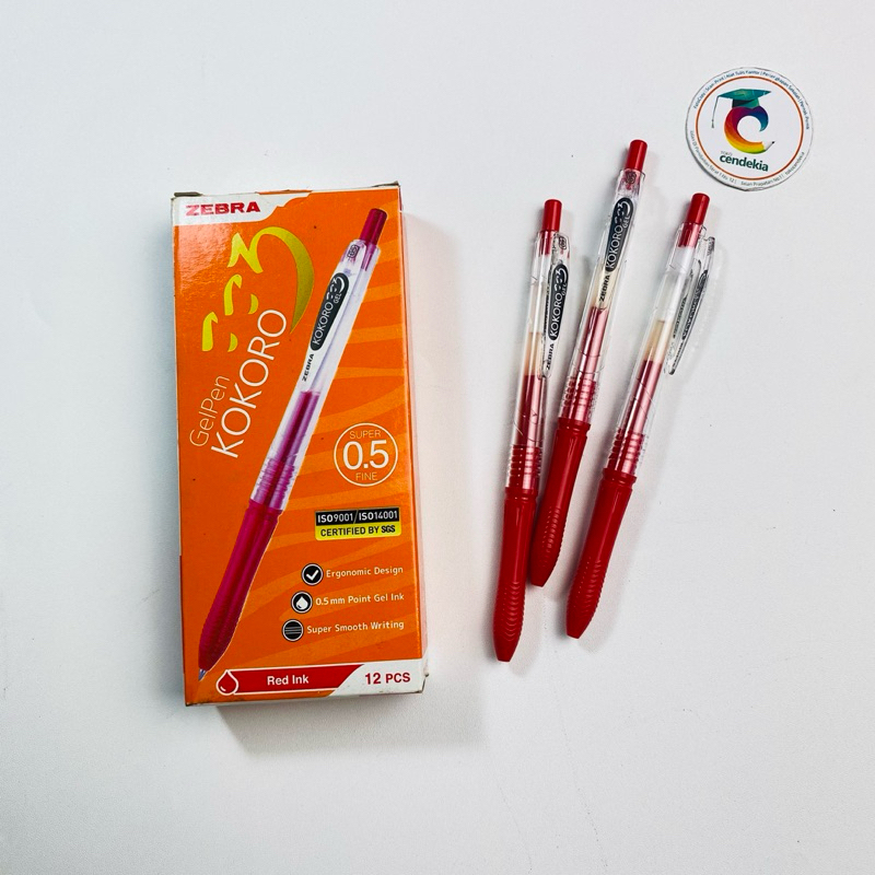 

Pulpen Gel ZEBRA Kokoro Merah 0.5mm - 1 pcs