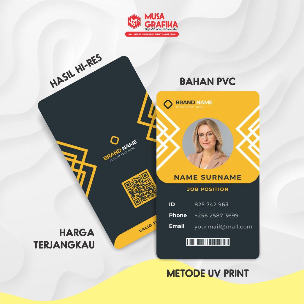 

Cetak Id card Custom / Name Tag / PRINT UV