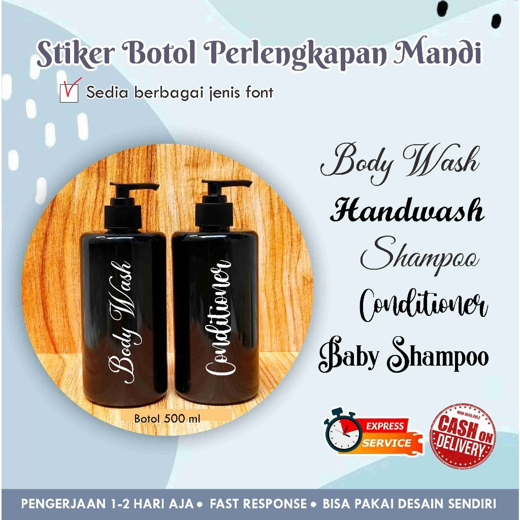 

Stiker Botol / Dapur / Perlengkapan Kamar Mandi / Soap / Conditioner / Shampoo / Stiker oracal