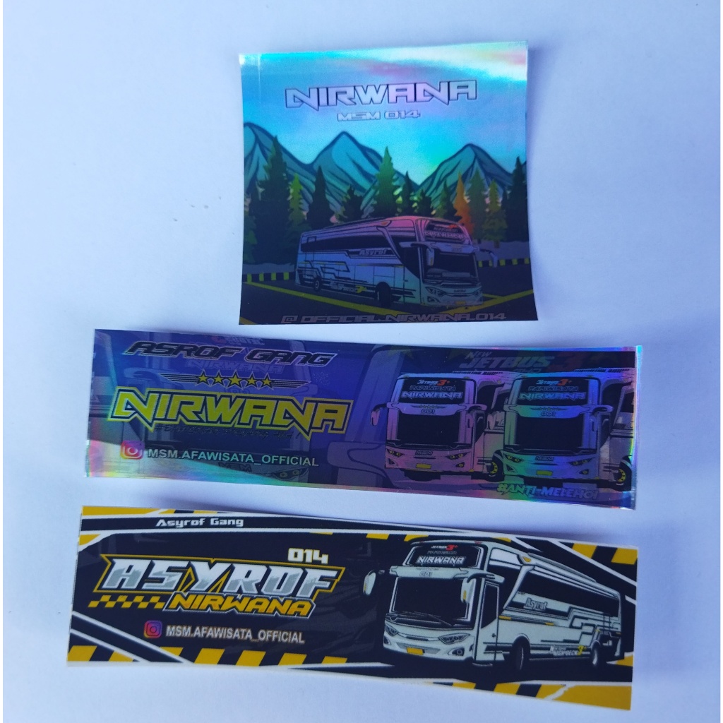 

paket stiker nirwana isi 3pcs asli dari unit