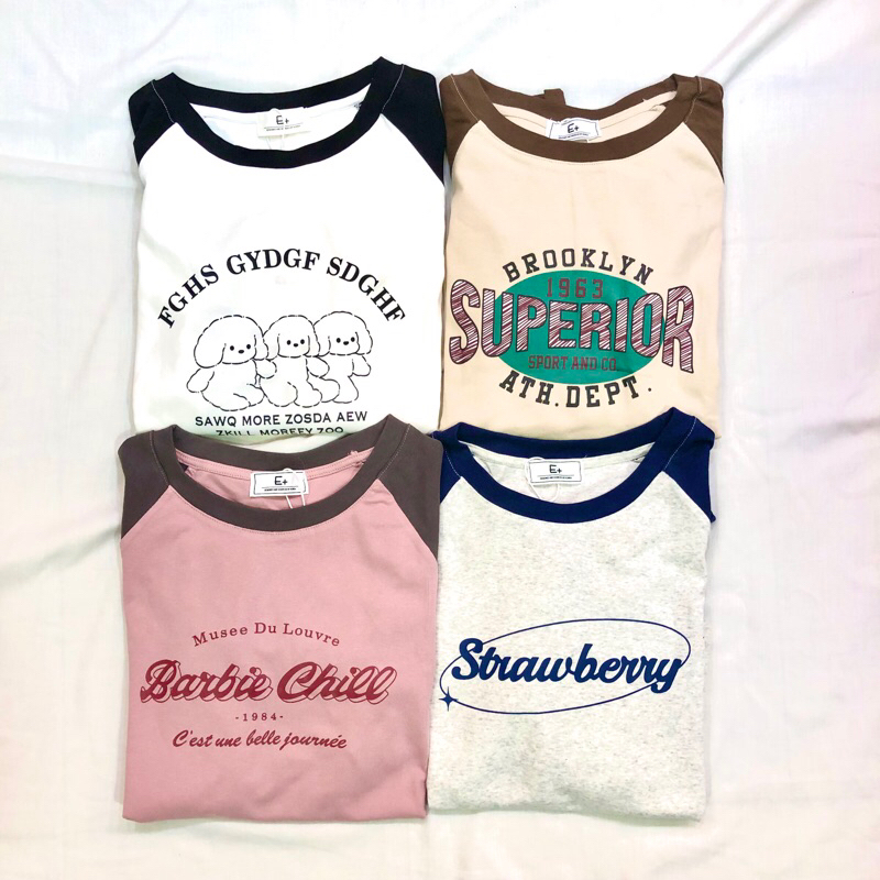 KAOS CROP TEE LENGAN PANJANG 4MOTIF /KAOS MOTIF IMPORT LENGAN PANJANG WANITA CROP / TSHIRT LENGAN PA