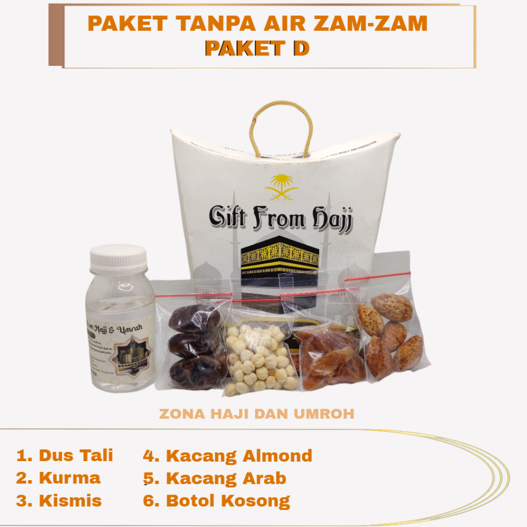 

Paket oleh-oleh haji dan umroh TANPA AIR ZAM-ZAM