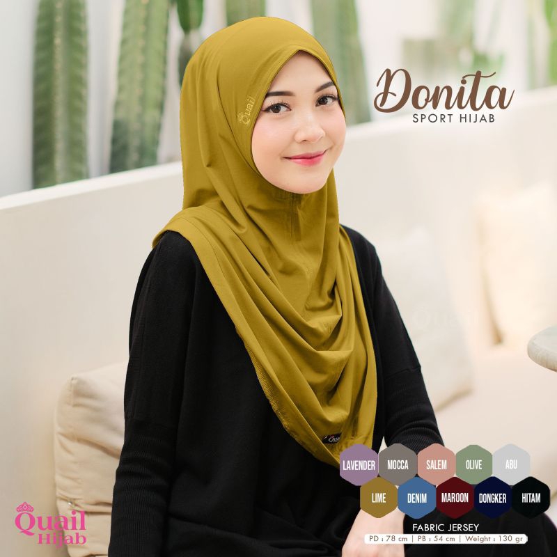 DONITA SPORT HIJAB QUAIL HIJAB | JILBAB OLAHRAGA JERSEY | JILBAB JOGGING QUAIL | JILBAB JERSEY PREMI