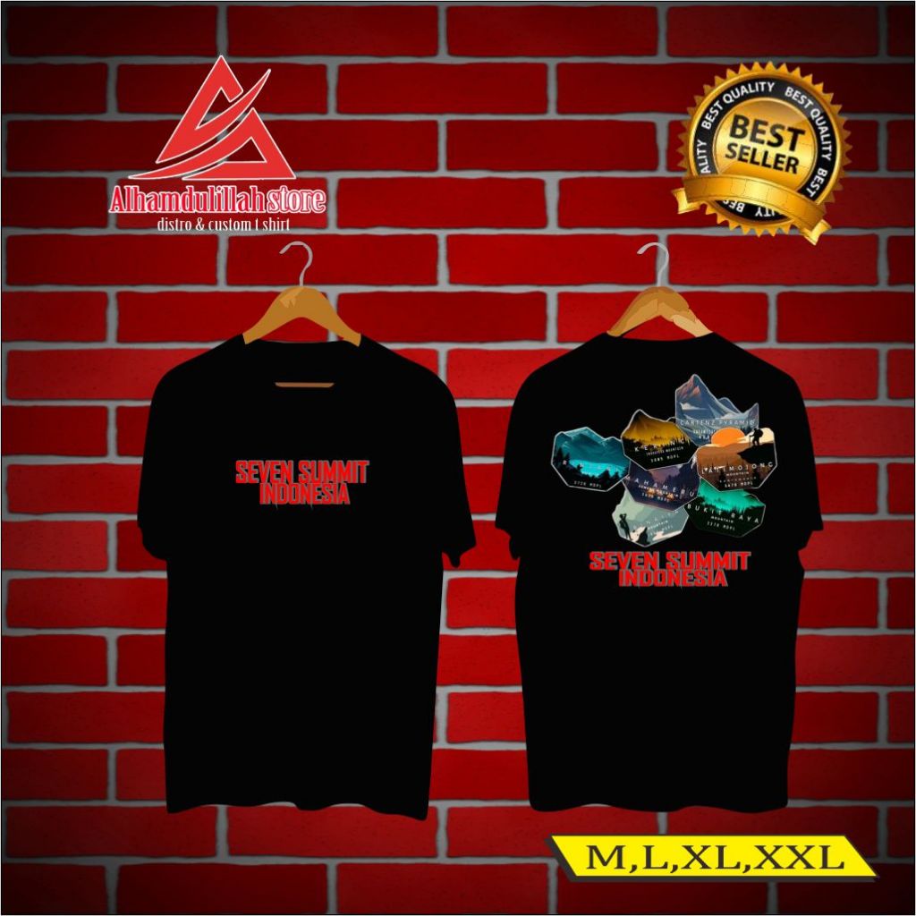 Kaos Pendaki Gunung SEVEN SUMMITS OF JAVA | Baju Distro Outdoor Hiking Tshirt Mountain Series MURAH/