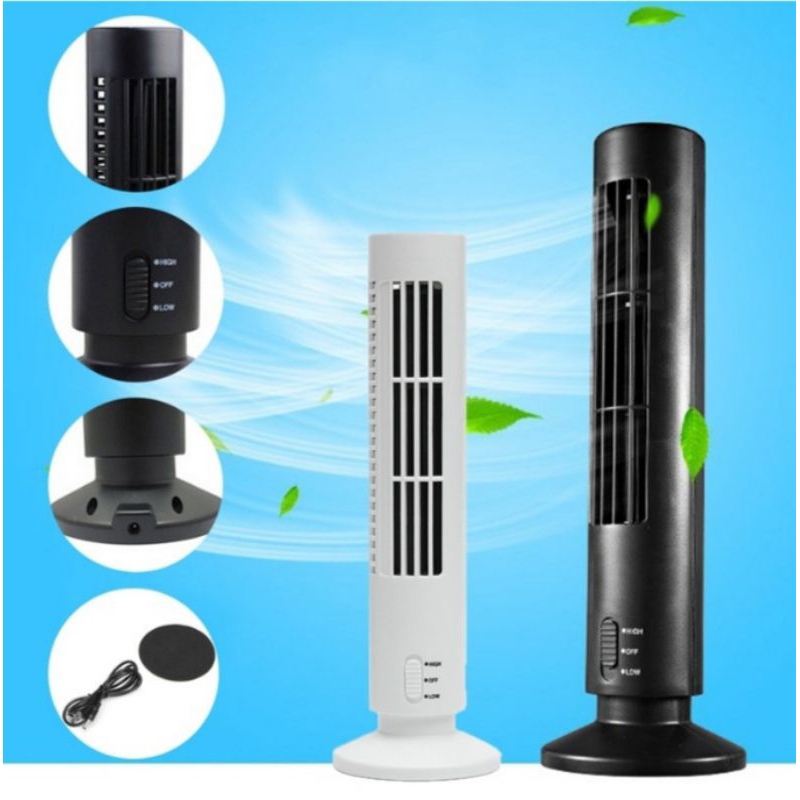 Kipas Angin AC portable mini Tower Fan Leafless Ultra Quite portable