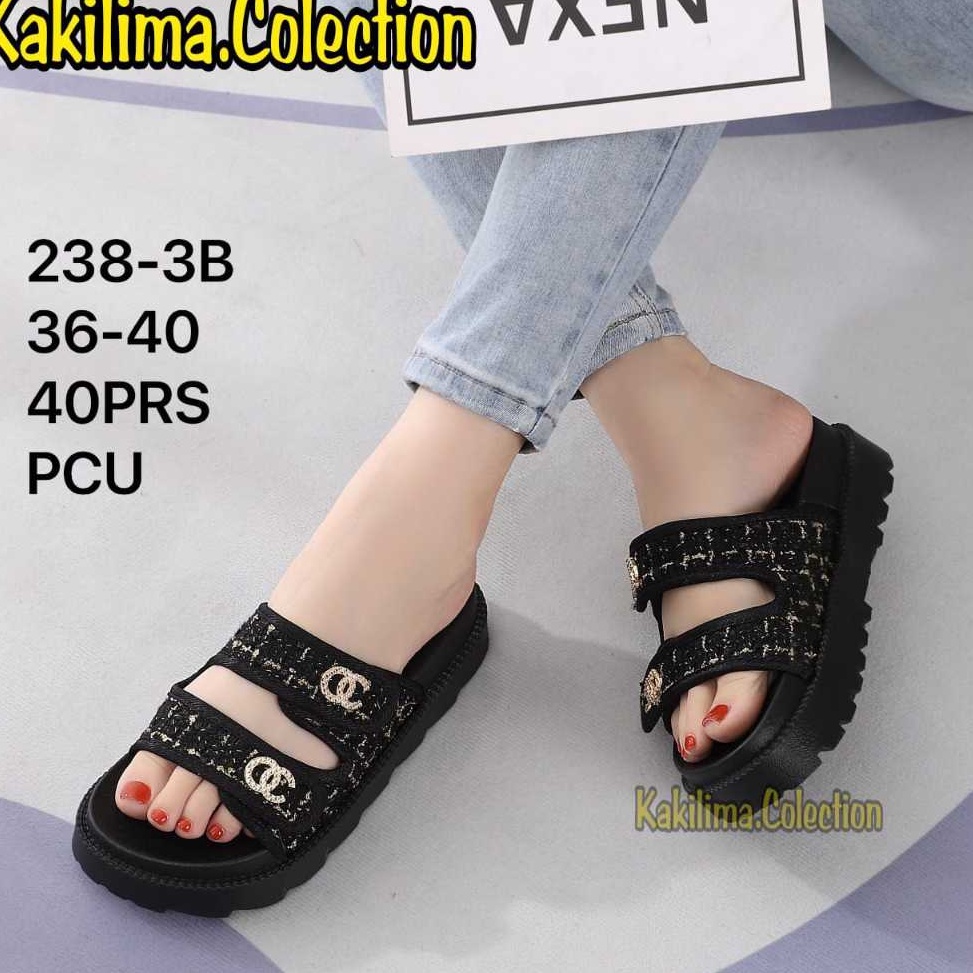 Terbagus sandal wedges perempuan sandal karet wanita balance 238A