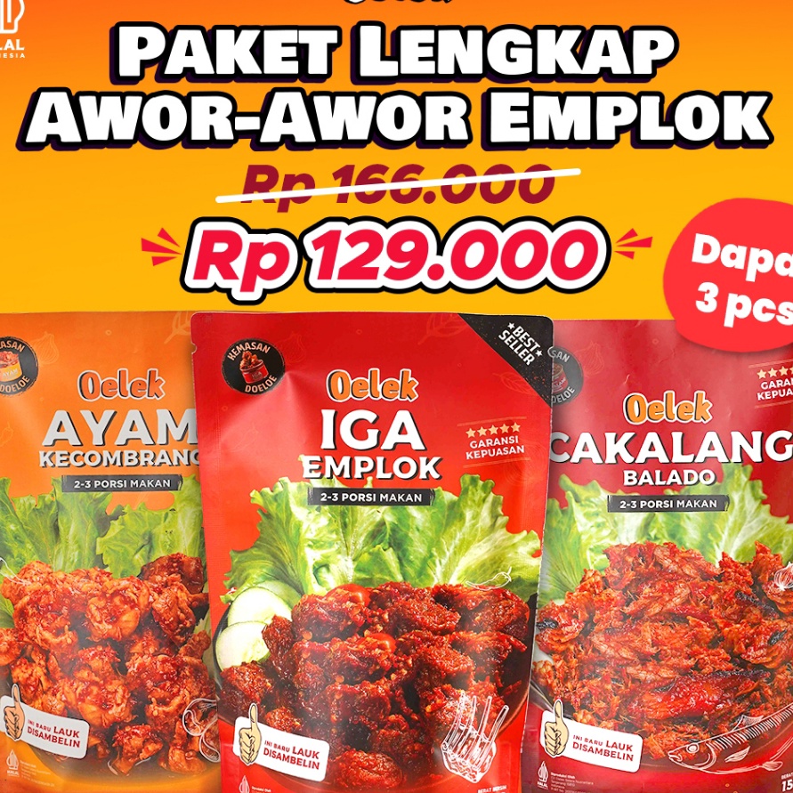 

55 COD Paket AworAwor Emplok Iga Mercon Iga Sambal Oseng Iga Cakalang Balado Ayam Kecombrang