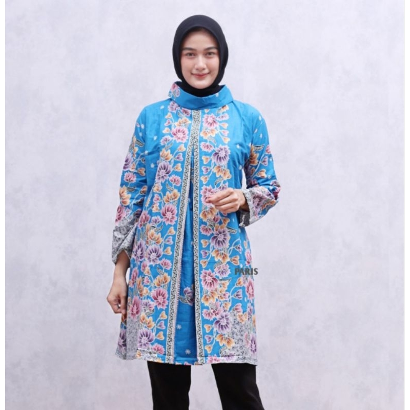 TUNIK BATIK ELEGAN - ATASAN BATIK TUNIK WANITA MODERN JUMBO - BAJU KERJA PESTA WANITA TUNIC