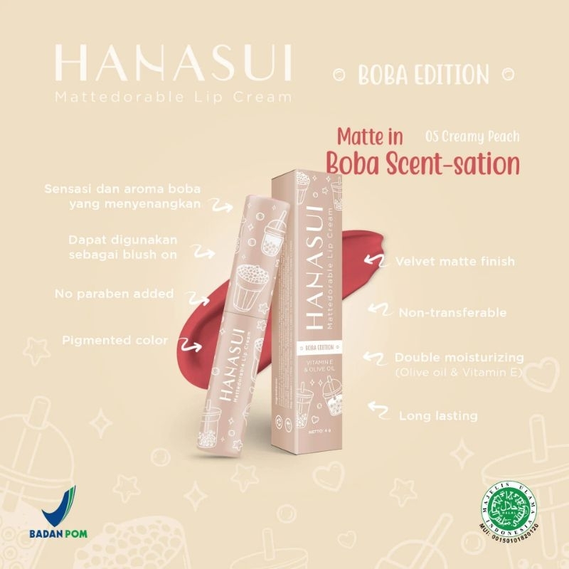 HANASUI | 05 Creamy Peach - Boba Edition Lip Cream