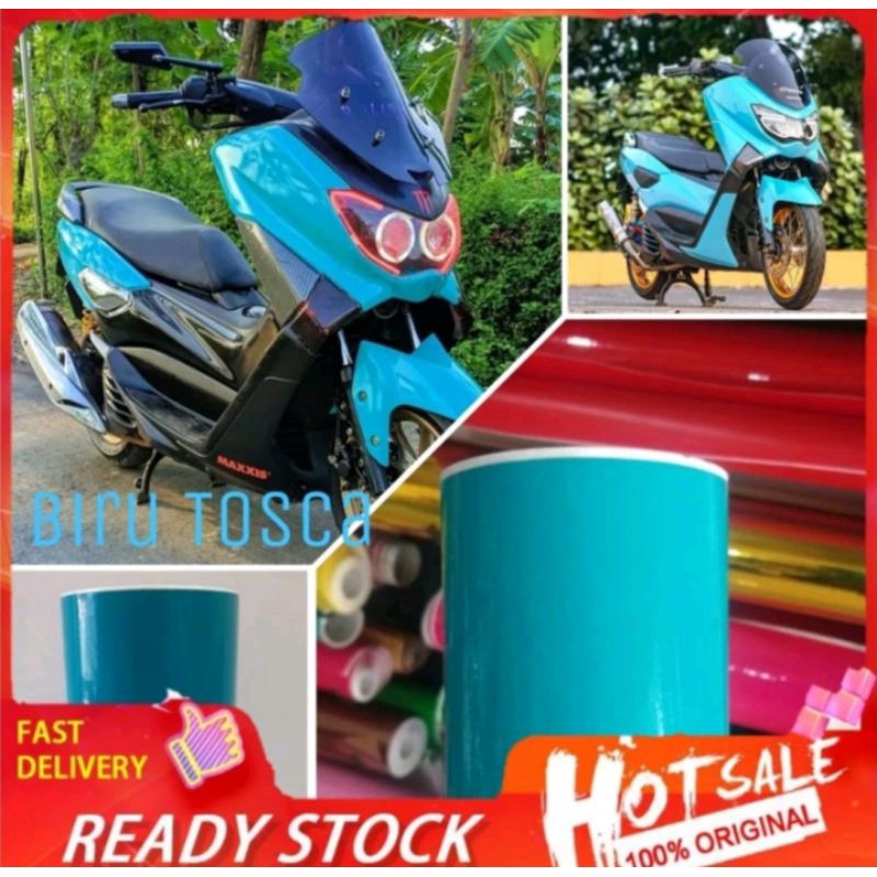 STIKER SKOTLET BIRU TOSCA GLOSSY SCOTLET MOTOR WARNA BIRU TOSKA