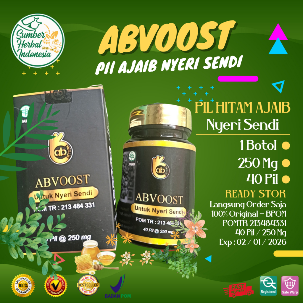 ABVOOST | Abvoost | Ab Voost | Neoboost | Neo boost | PIL HITAM 1 Botol isi 40 Pil