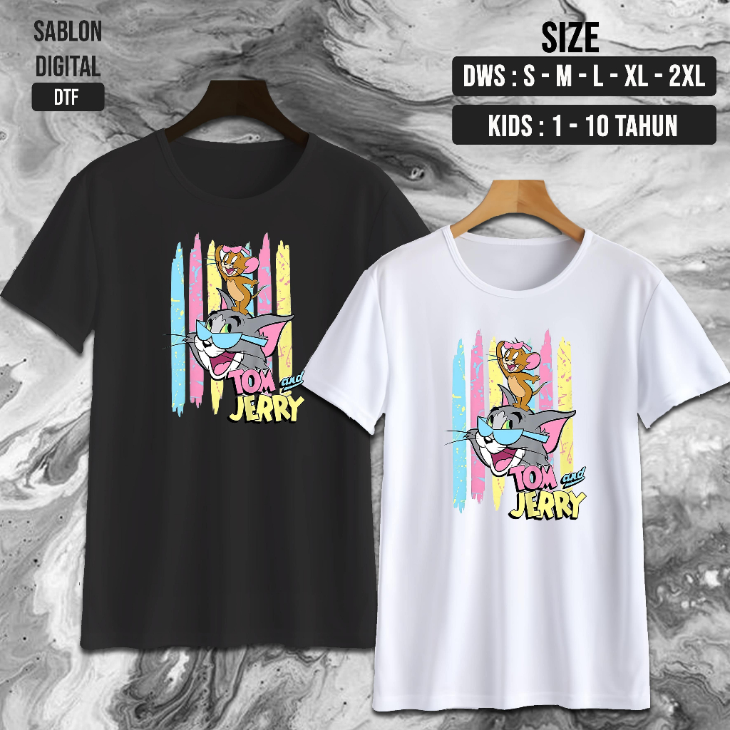 NW0194 Kaos KARTUN TOM AND JERRY / TOM AND JERRY / kaos kartun/ Baju Kaos Oblong / Baju Anak  / Kaos