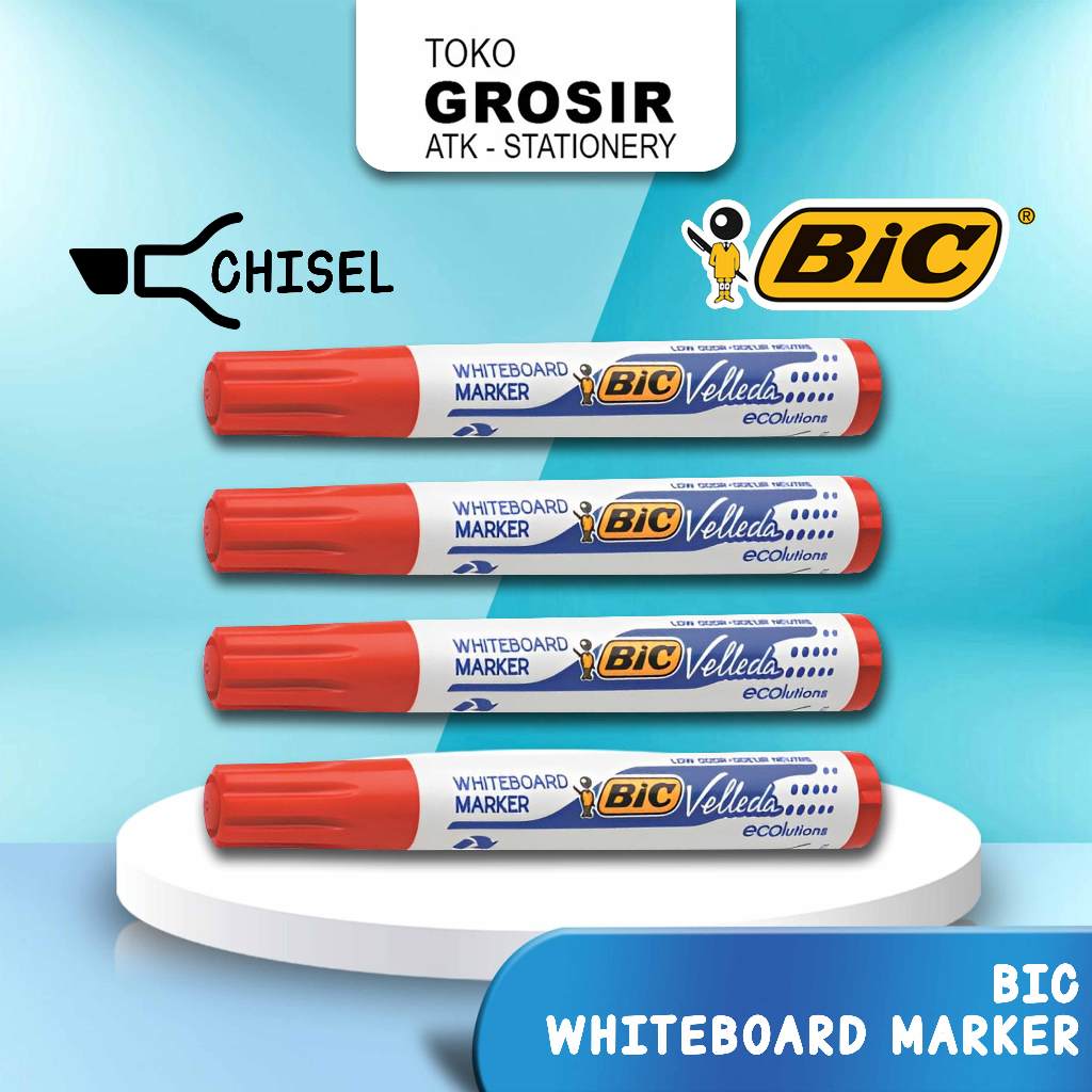 

BIC MARKER VELLEDA WHITEBOARD 1701 CHISEL - RED