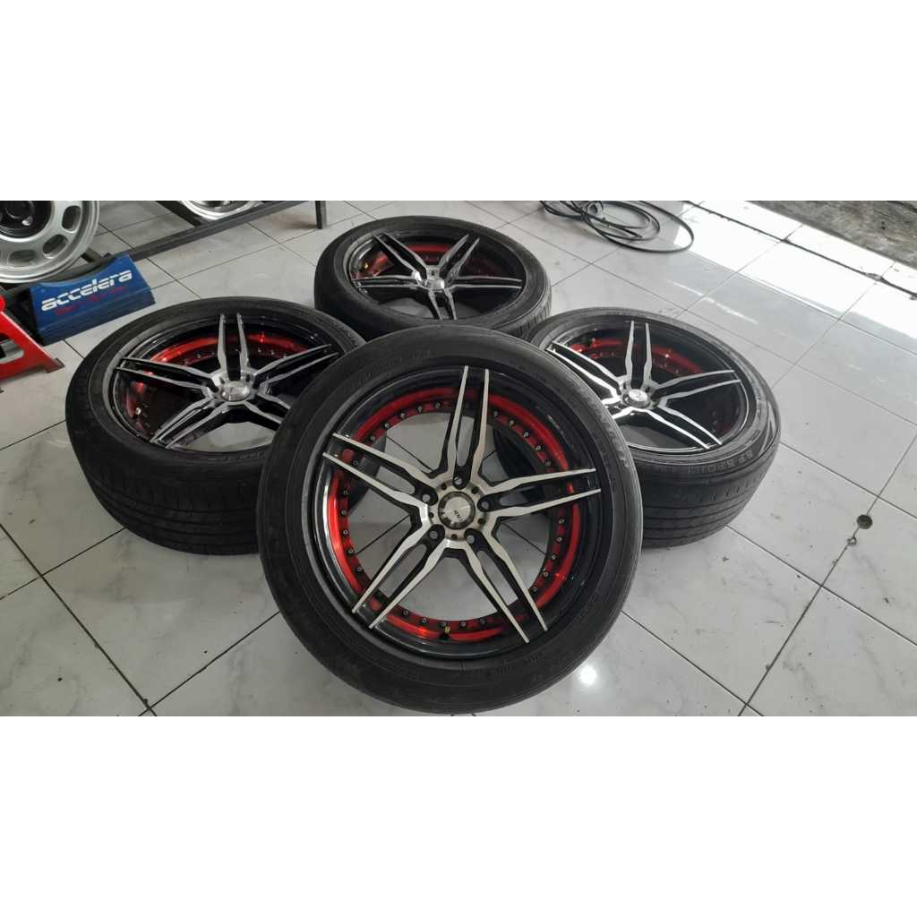 VELG BAN MOBIL BEKAS VOSSEN R18 X8 5X114 +BAN ACCELERA 235 50 INOVA RUSH FREE ONGKIR