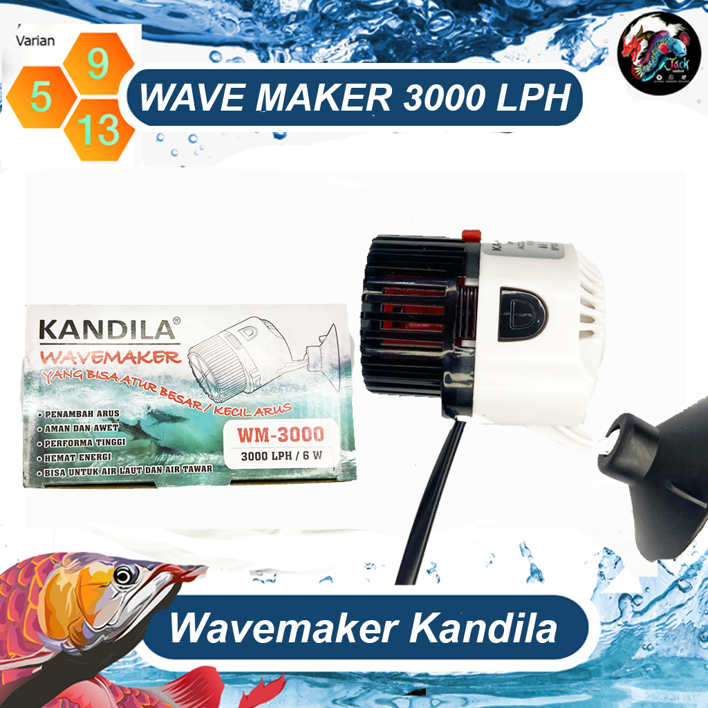 Pembuat Arus Akuarium Wave Maker 3000 L/jam 6 Watt untuk Aquarium 6080 cm