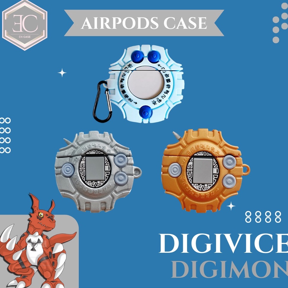 Diskon  Casing Softcase Silikon Airpods 1 2 3 Pro Case Digimon Model Digivice
