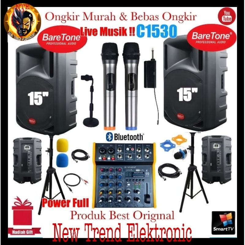 Paket Sound system Live musik karaoke 15 inch power Full Original