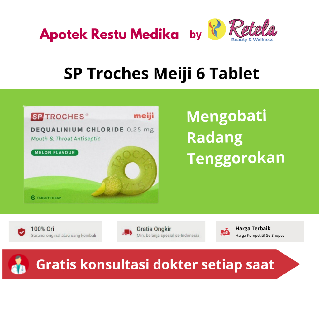 

SP TROCHES MELON 1 BLISTER 6 TABLET