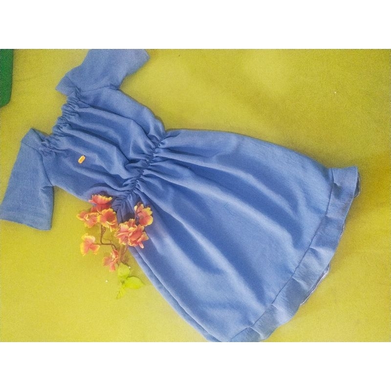 baju anak perempuan/ daster anak Fuji kerut bagian perut usia 1-7 yg tahun