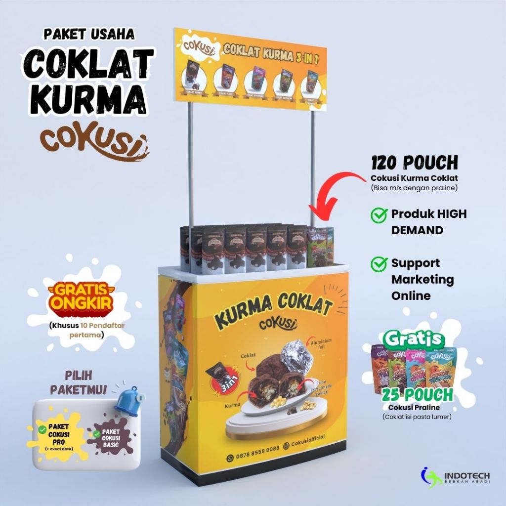

Paket Usaha Coklat Kurma Aneka Isian - Peluang Bisnis Makanan Premium
