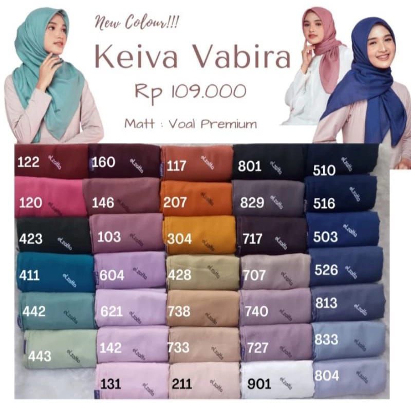 GROSIR JILBAB SYIFA - KEIVA VABIRA SCARF BY ELZATTA BAHAN VOAL PREMIUM BAGUS DAN SUPER LEMBUT