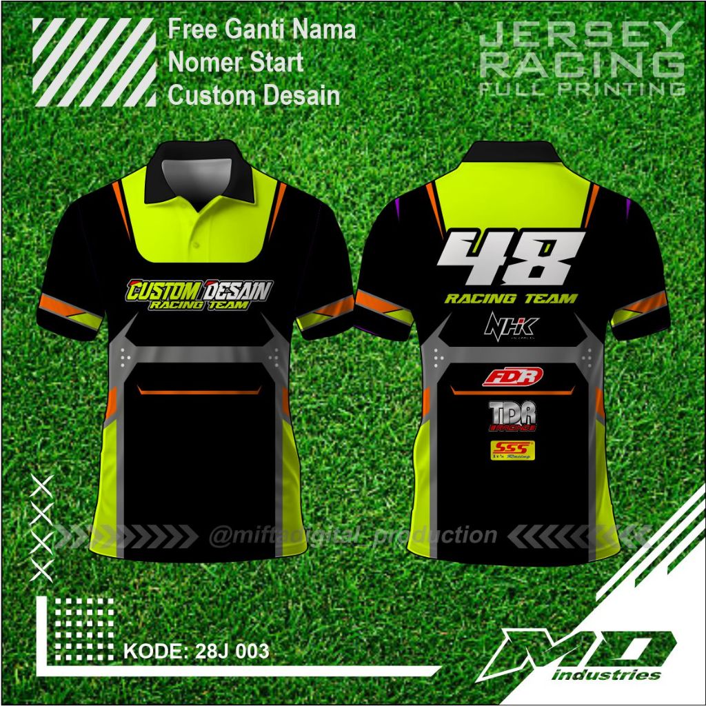 Jersey Balap Desain Keren - Baju Balap Racing Printing - Minimalis