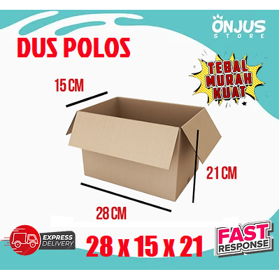 

KARDUS BOX KARTON PACKING DUS DC1 POLOS 28 CM x 15 CM x 21 CM MINYAK GULA KECAP SEMBAKO MIE