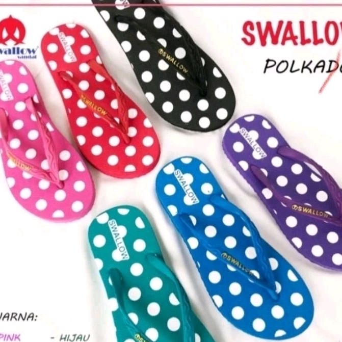 SANDAL JAPIT PREMIUM/SANDAL JEPIT SWALLOW POLKADOT