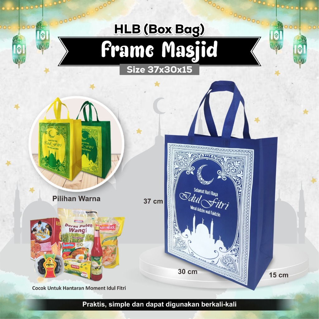 

ALTHEA Tas Parcel Lebaran |Tas Lebaran | Goodie Bag Idul Fitri |Goodie Bag Lebaran Sablon | Frame Masjid 37x30x15