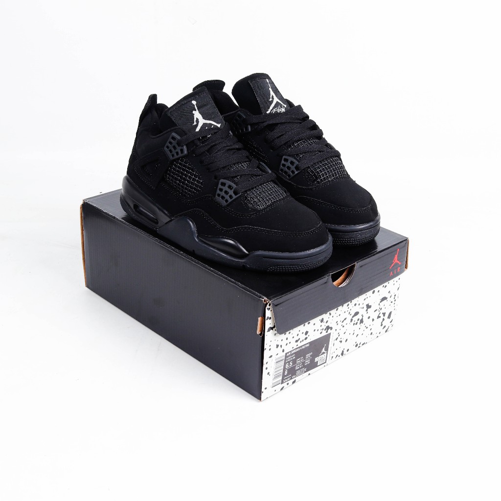 (SLPRDS) Sepatu Nike Air Jordan 4 Retro Triple Black
