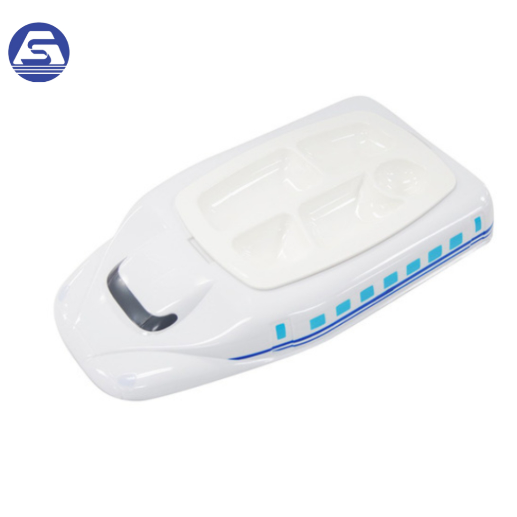 Kids Bento Plate / Piring Makan Anak-Anak / Bento Lunch Box - Lunch Box Shinkansen White Kotak Table