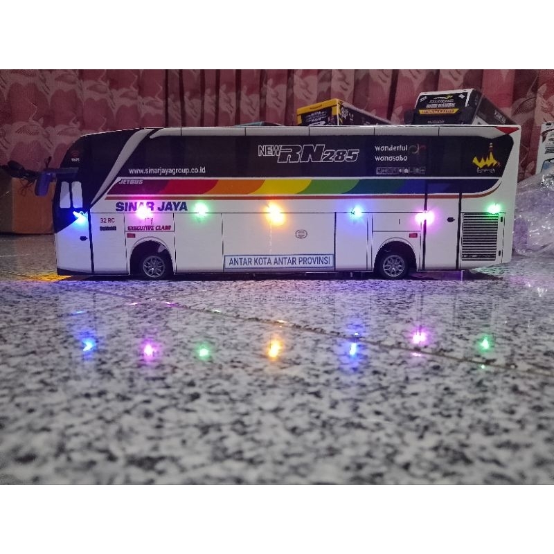 MINIATUR BUS TELOLET REMOTE CONTROL ASESORIS FULL LAMPU