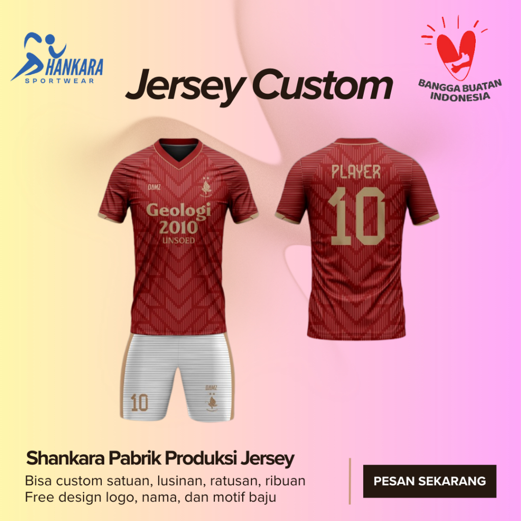 013 Shankara Jersey Sepakbola Sepak Takraw Futsal Bola Volley Badminton Printing TNI AD AU AL Angkat