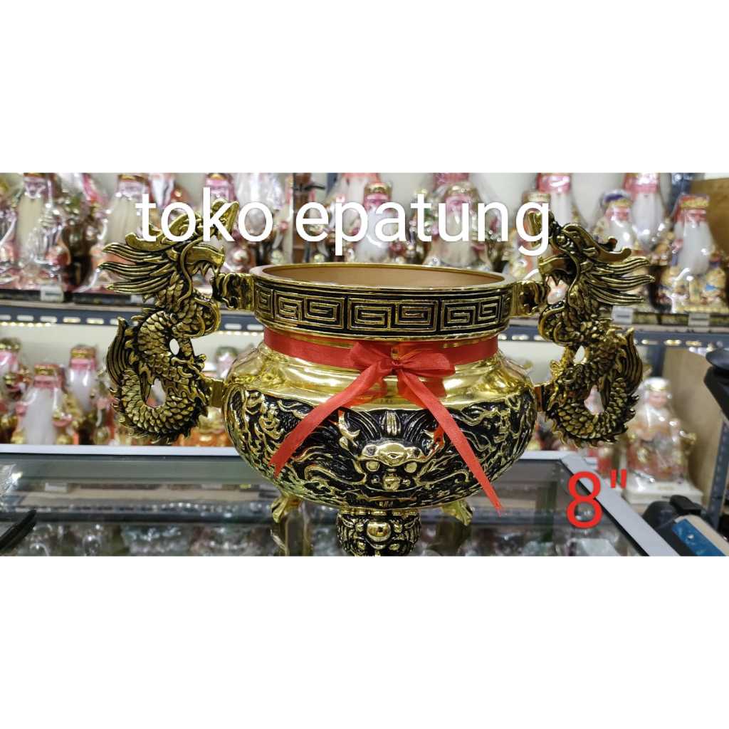 hiolo / hio lo sembhayang - kuningan - 8 inch - kuping - kaki