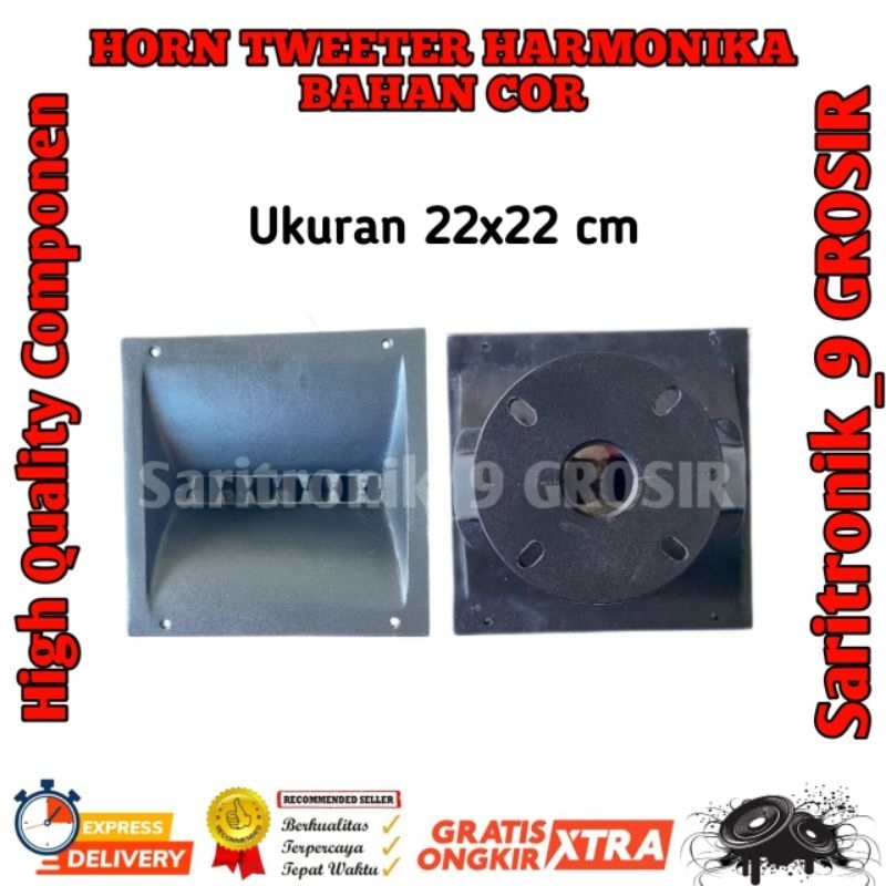 CORONG/HORN TWEETER MODEL HARMONIKA UKURAN 22X22 CM