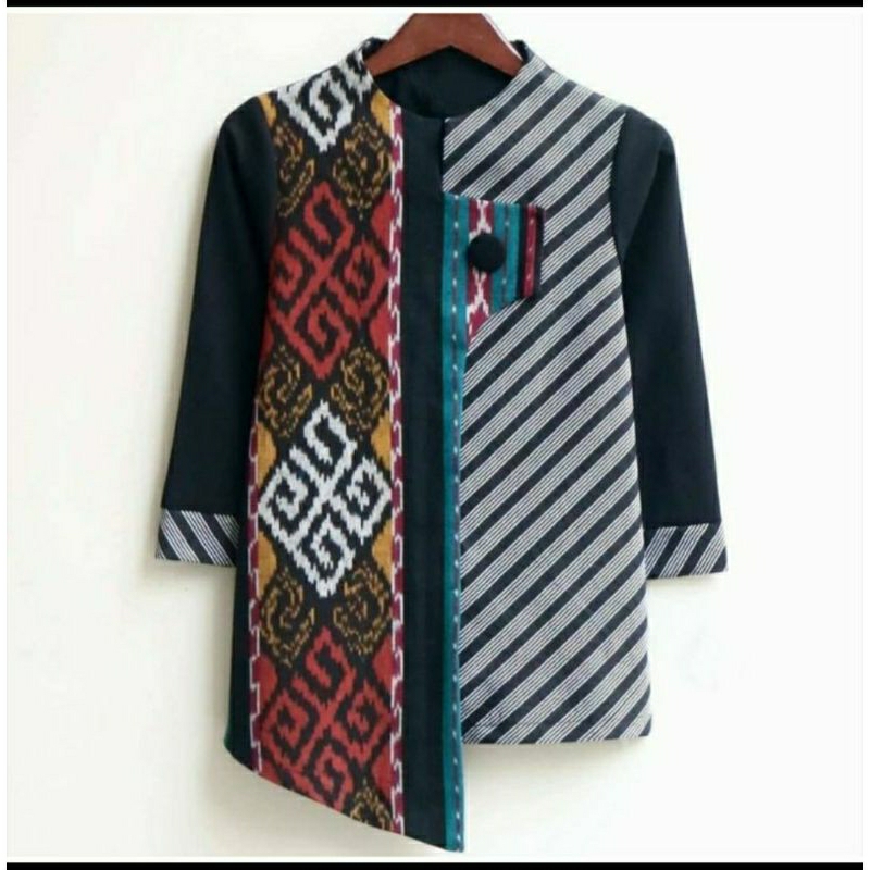 Blouse lurik blouse tenun blouse tenun jepara baju tenun jepara kombiansi BTB13