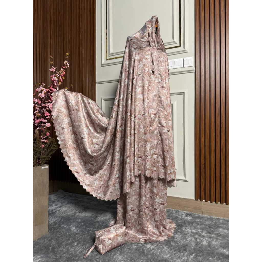 Mukena Dewasa Jumbo Premium Santorini Luxury Printing 2in1