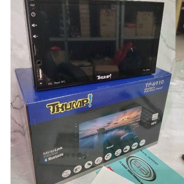 Headunit tv deckless THUMP 7in TV mobil double din mobil mp5 bluetooth usb Autolink