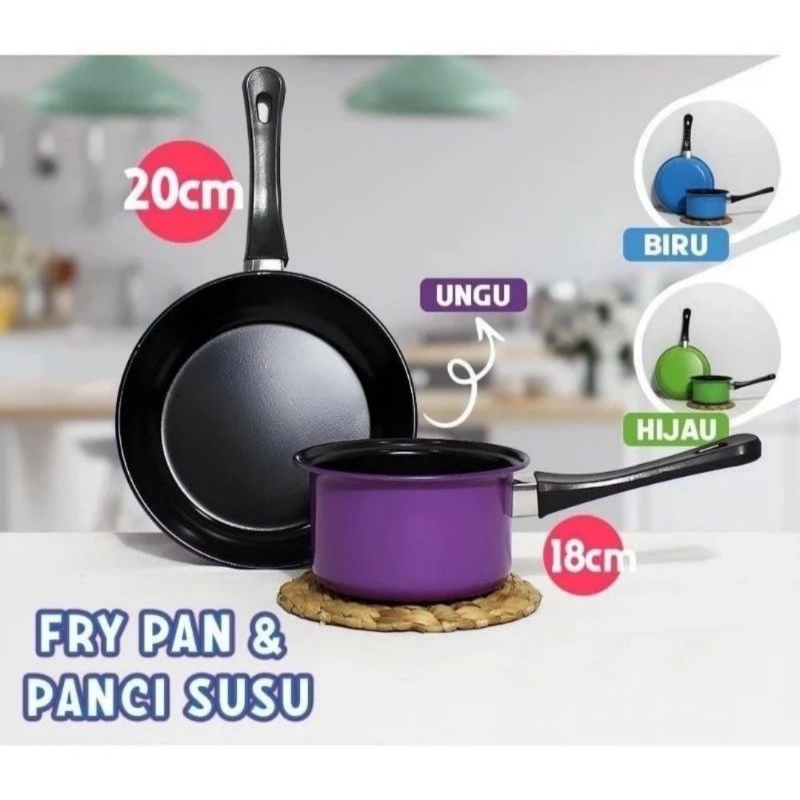 WAJAN SET PANCI ENAMEL ANTI LENGKET SUSU AESTHETIC
