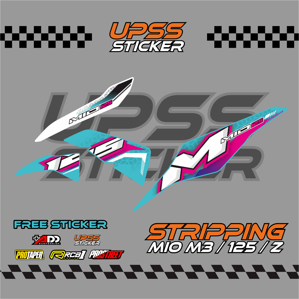 Stiker Mio M3/Z Decal Striping Standar Mio M3/Z Premium Racing HITAM