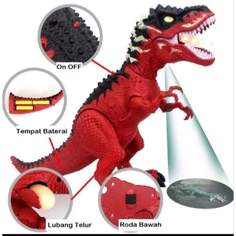 Mainan dinosaurus bertelur/dinosaurus tirex batrai/dino egg