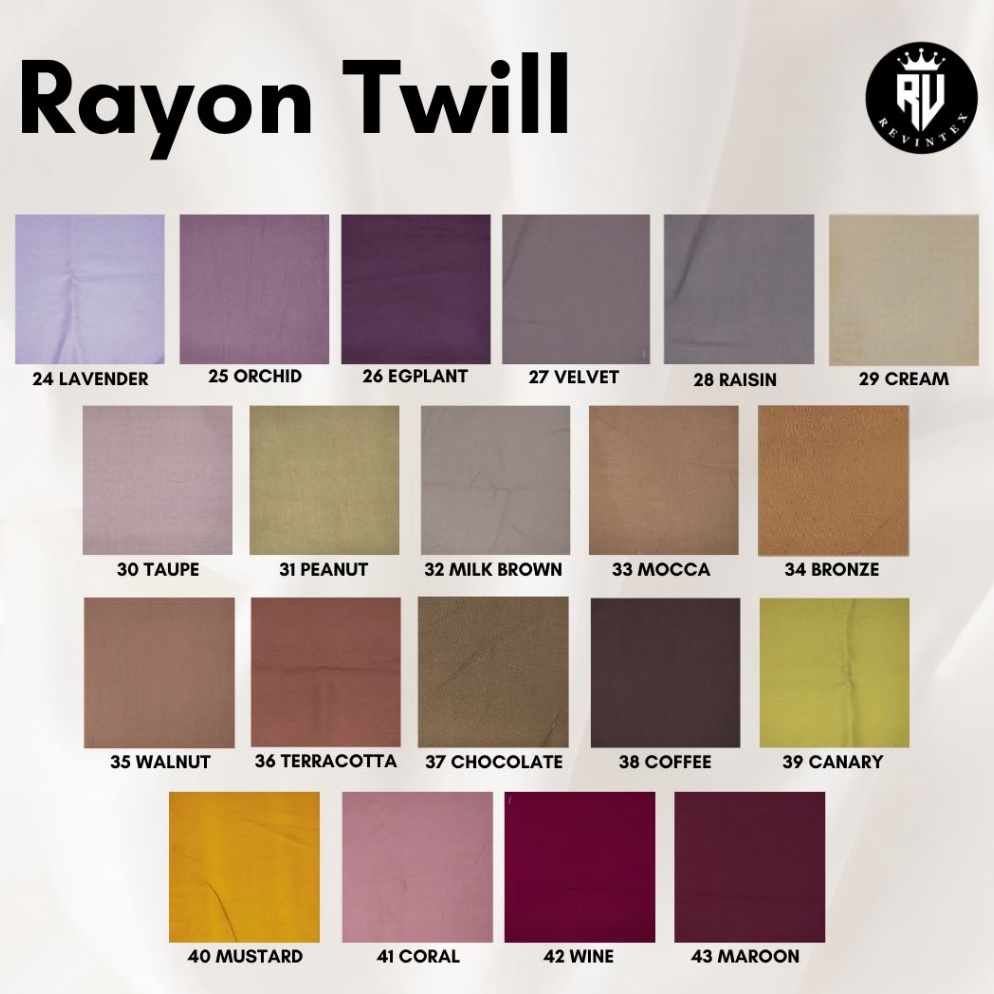 Diskon Heboh Kain Rayon Twill IMPORT PREMIUM GRADE A warna 2443 REVINTEX BANDUNG kualitas terbaik po